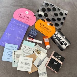 Sephora lot of testers and trial size creams. Includes full size eye masks.